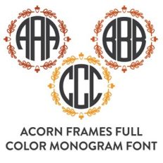fall acorn frame full color mongoram font