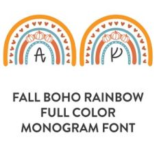 fall rainbow full color monogram font