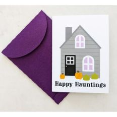 happy hauntings house card and envelope