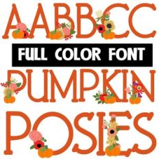 Pumpkin Posies Too Color Font