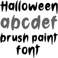 halloween brush paint font