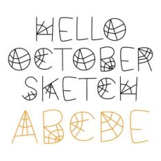 BFC Hello October Spiderweb Halloween Sketch Font