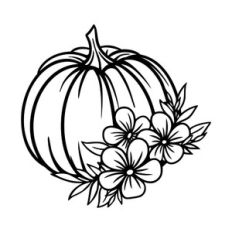 Pumpkin with flowers