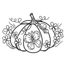 Pumpkin with flowers