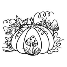 Pumpkin with mushrooms