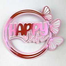 Wreath Butterfly Happy Life