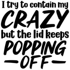 I try to contain my crazy but the lid keeps popping off