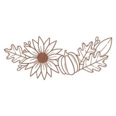 Pumpkins and Sunflower Fall Leaves Border