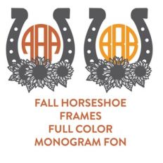 sunflower horseshoes full color monogram font