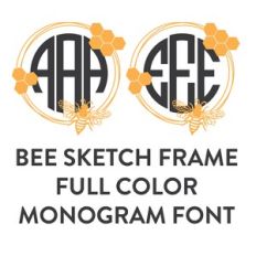 sketchy bee frames fill color monogram font