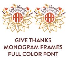 give thanks monogram frames full color font