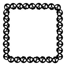 Square Halloween cute skull frame