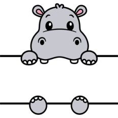 Hippo Name Frame