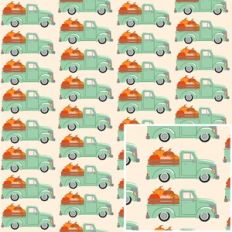 Farm Truck with Pumpkins Pattern