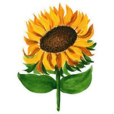 Fall / Autumn Watercolor Sunflower Print and Cut