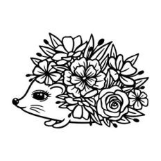 Hedgehog with flowers