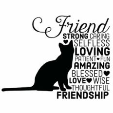 Friend Cat Wall Art Word Art