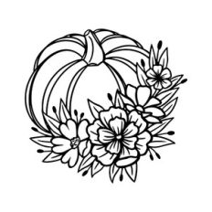 Pumpkin with flowers