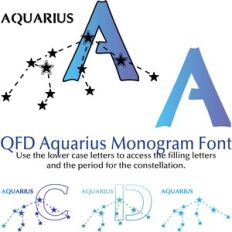 QFD Aquarius Zodiac Monogram Font