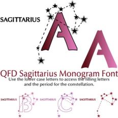 QFD Sagittarius Zodiac Monogram Font