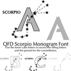 QFD Scorpio Zodiac Monogram Font