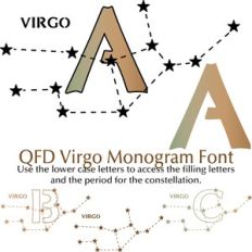 QFD Virgo Zodiac Monogram Font