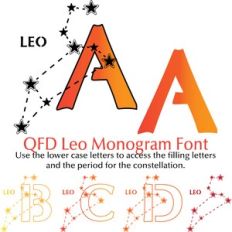 QFD Leo Zodiac Monogram Font