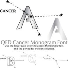 QFD Cancer Zodiac Monogram Font