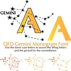 QFD Gemini Zodiac Monogram Font