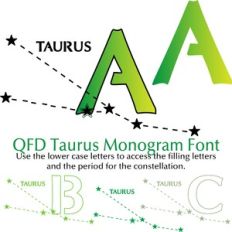 QFD Taurus Zodiac Monogram Font