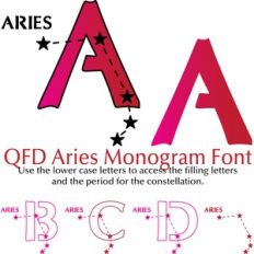 QFD Aries Zodiac Monogram Font