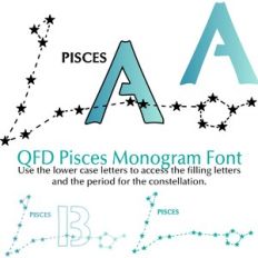 QFD Pisces Zodiac Monogram Font