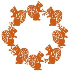 Squirrel in the Forest Wreath Circle Frame