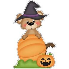 Halloween Witch Bear with Jackolantern