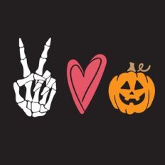 Peace - Love - Spooky Pumpkins