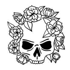 Skull with Flowers