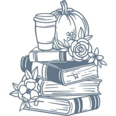 books with pumpkin and coffee cup