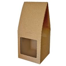 Stand Up Tuck In Box with Scallop Square Window