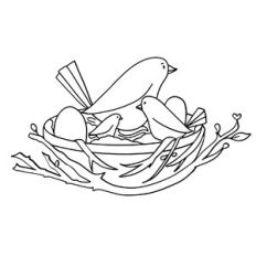 Birds in a nest Cut File