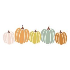 Colorful Fall Pumpkins Border