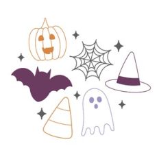 Halloween Icons - Spiderwebs, Bats, Ghosts, Witch Hat, Candy Corn