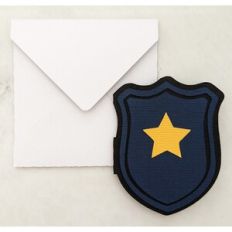 police badge card and envelope