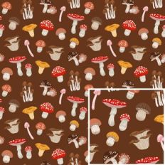 Woodland Mushrooms Pattern Background