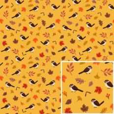 Birds and Autumn Leaves Pattern Background