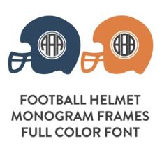 football helmet frames full color monogram font