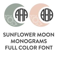 sunflower moon full color monogram font 3