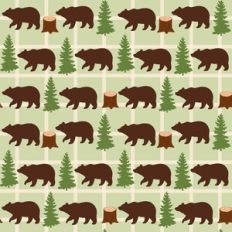 Bears and Trees Pattern Background