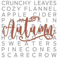 Autumn With Autumn Words Background