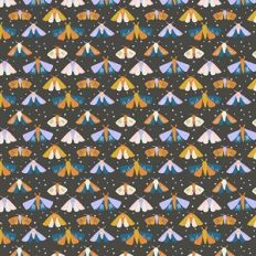 Mystical Moths Pattern Black