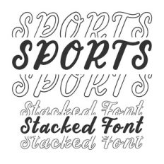 BFC Sports Script Stacked Font